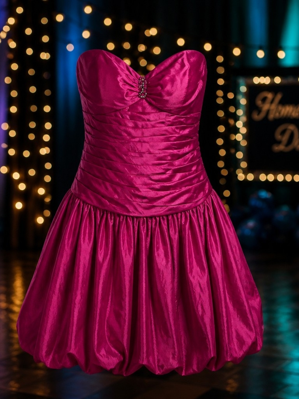 Y2K Pretty Me By Moonlight Pink Ruched Strapless Barbiecore Bubble Dress 6 4057